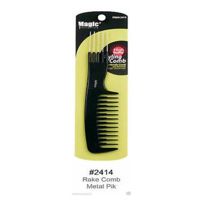 Magic Collection Rake Handle Comb With Metal Pik - 2414 | Cosmetize UK