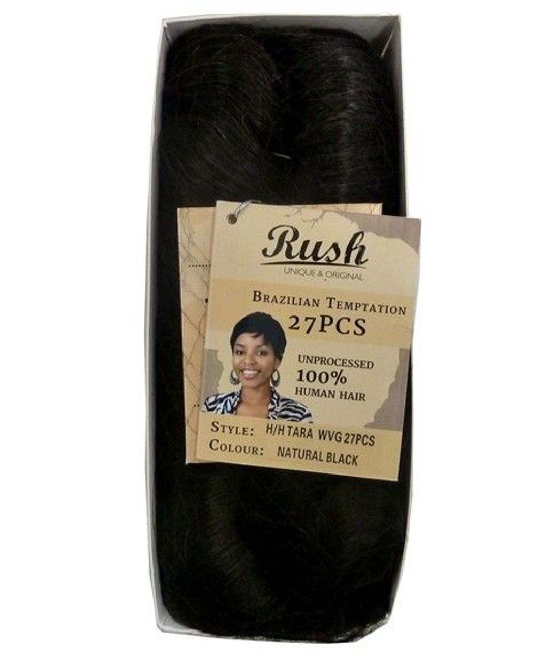 Rush Brazilian Temptation 100% Human Hair 27 Pcs - Natural Black