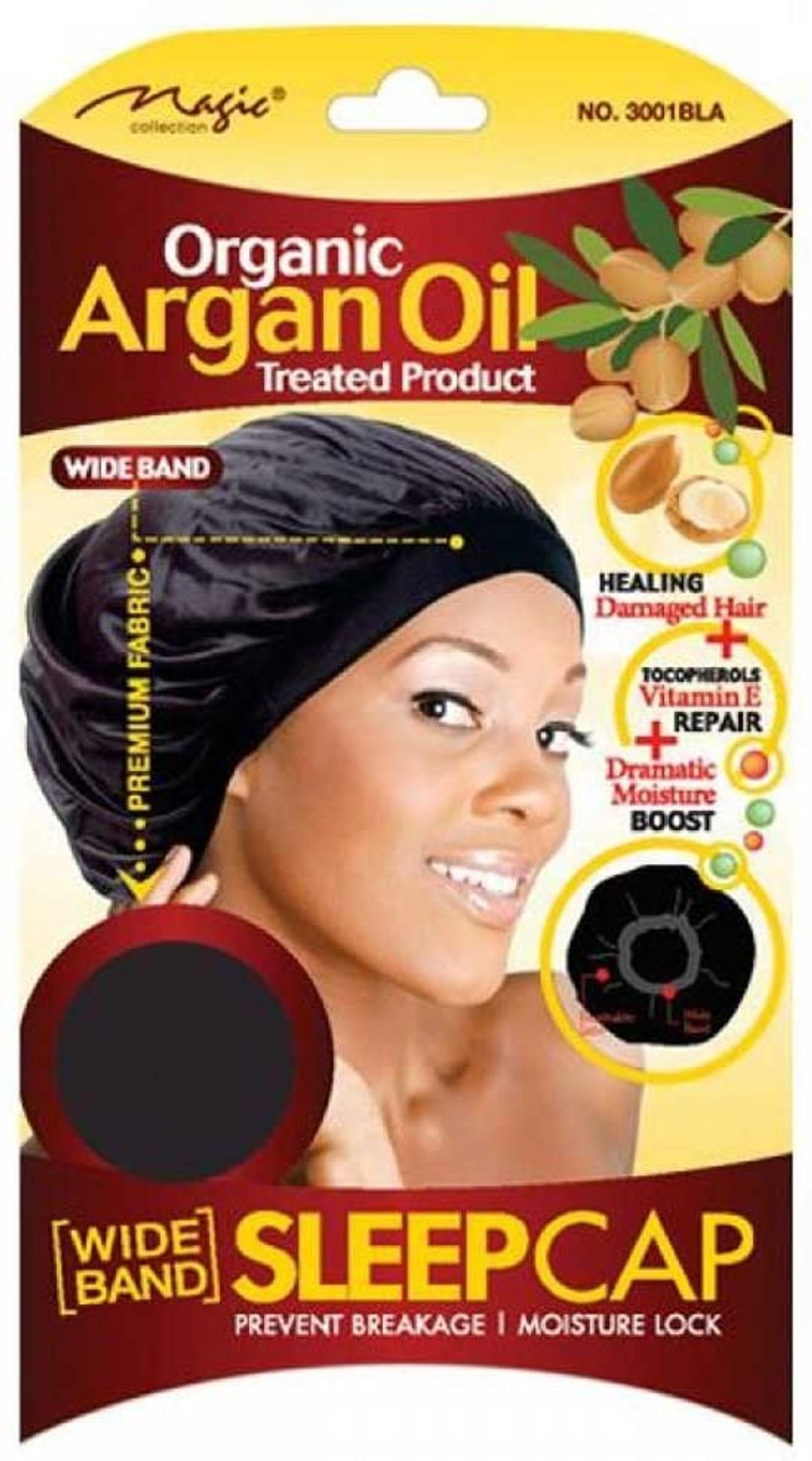 Magic Collection Women's Organic Argan Oil Treated Sleep Cap - 3001bla
