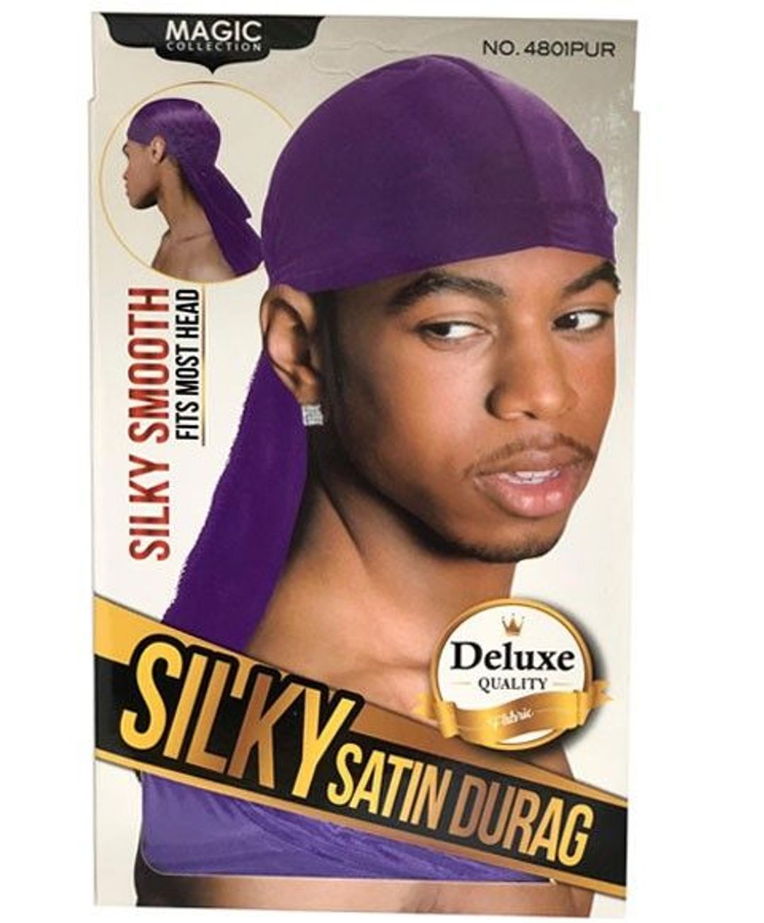 Magic Men's Silky Satin Durag Purple - 4801pur
