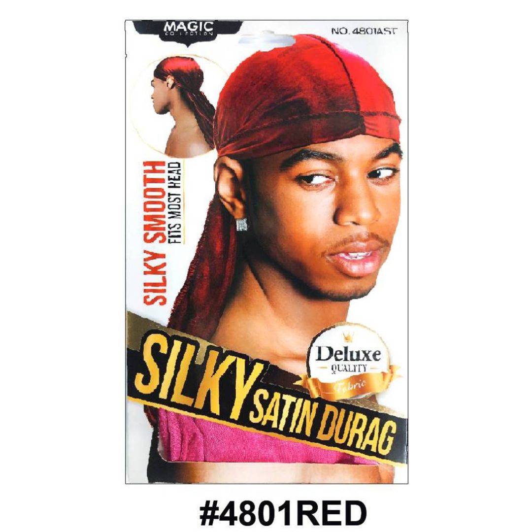 Magic Collection Men's Silky Satin Durag 4801red