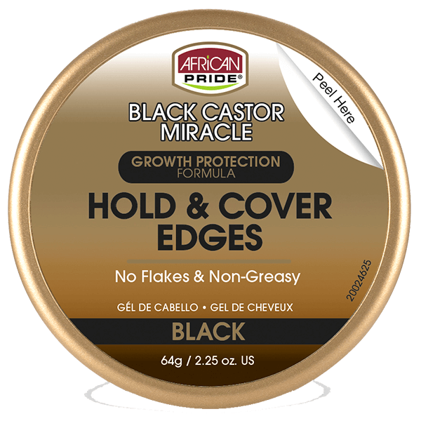 African Pride Black Castor Miracle Hold & Cover Edges - 64g