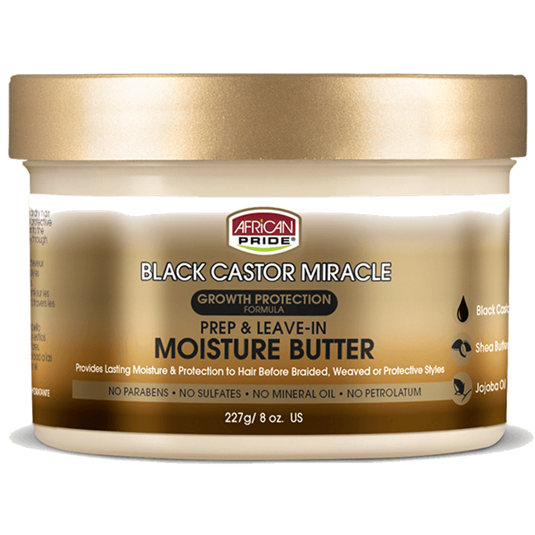 African Pride Black Castor Miracle Prep & Leave-In Moisture Butter - 227g