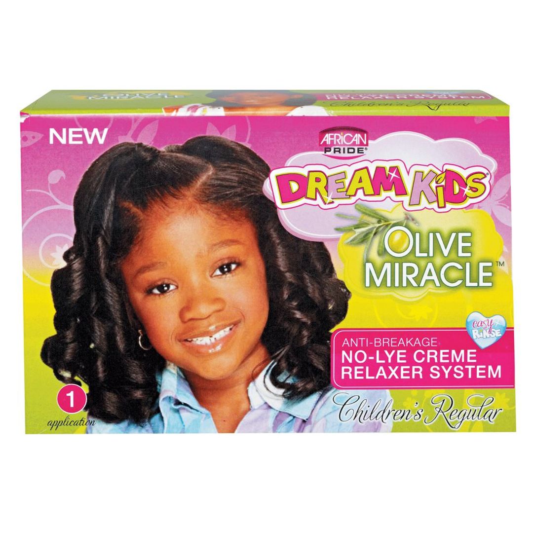 African Pride Dream Kids Olive Miracle No-Lye Creme Relaxer Regular Kit