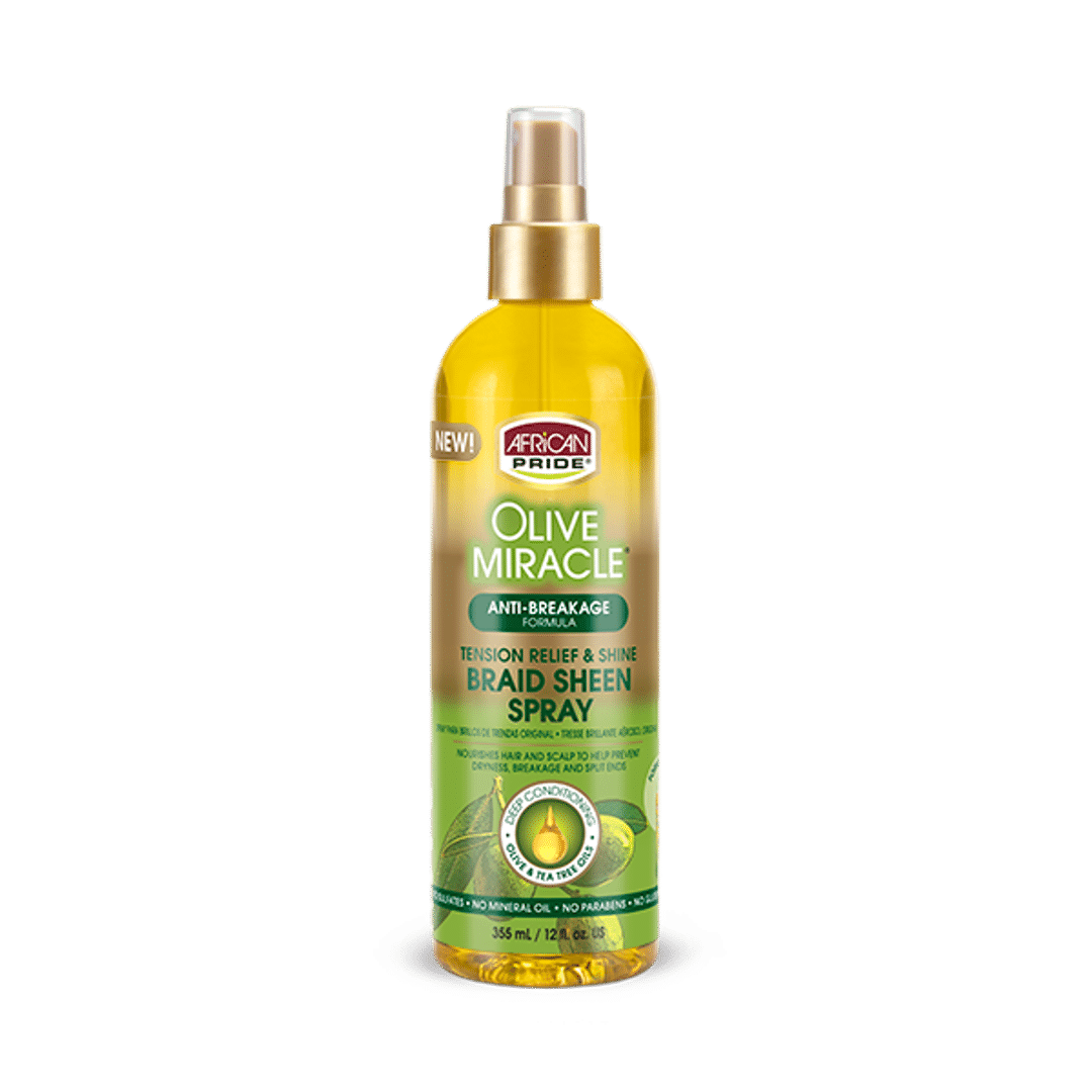 African Pride Olive Miracle Anti-Breakage Braid Sheen Spray - 355ml