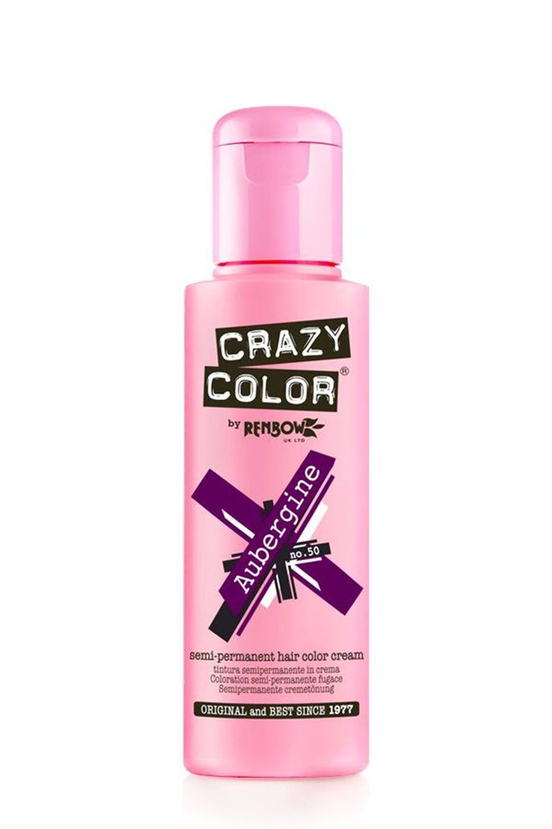 Crazy Color Semi Permanent Hair Color Cream - Aubergine