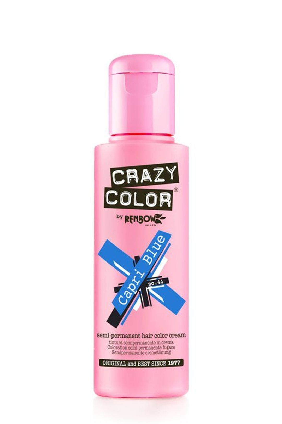 Crazy Color Semi Permanent Hair Color Cream - Capri Blue