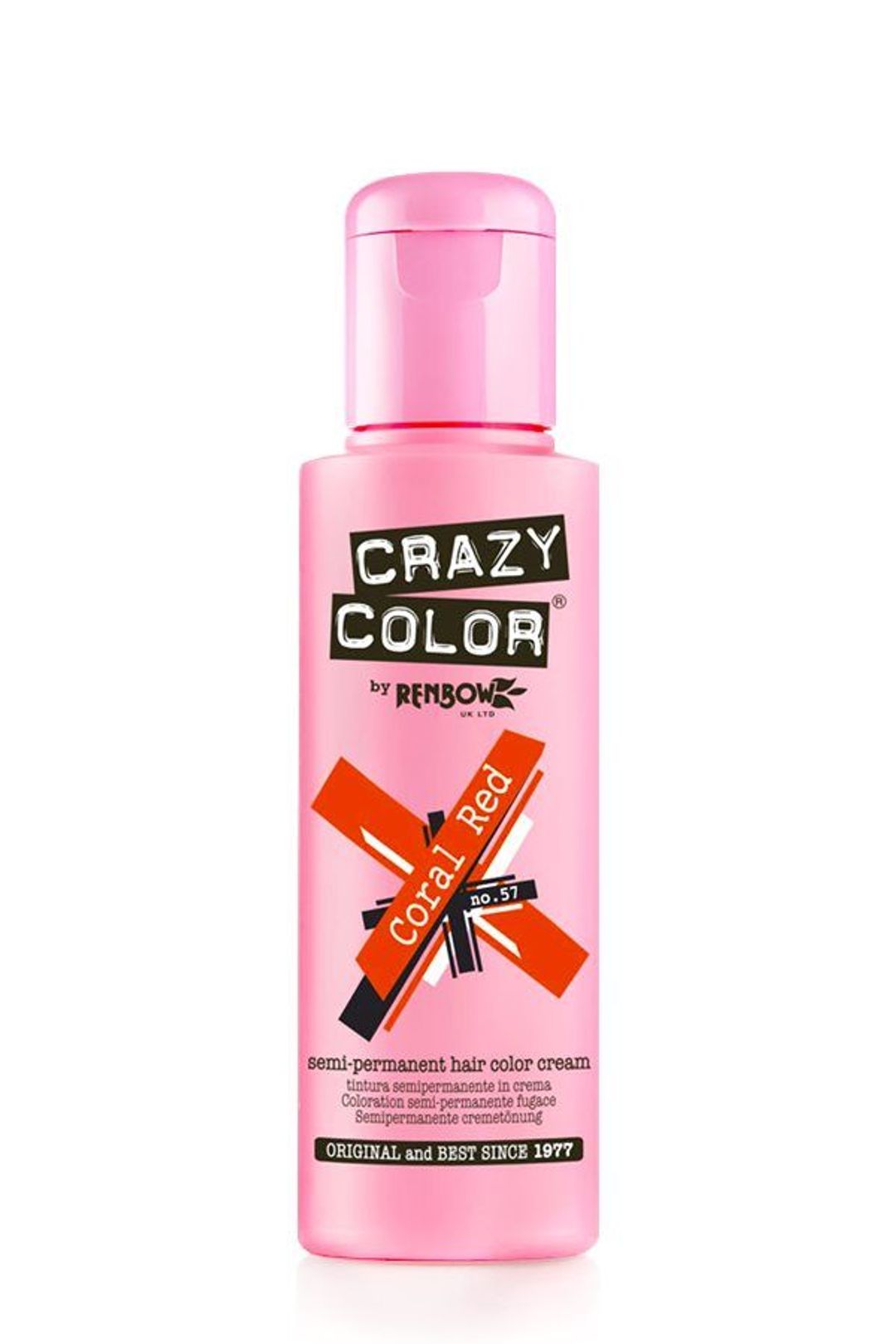 Crazy Color Semi Permanent Hair Color Cream - Coral Red