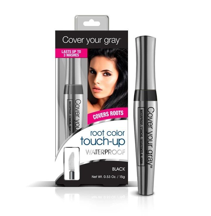 Cover Your Gray Waterproof Root Touch Up Black 15g Cosmetize UK   Cover Your Gray Waterproof Root Touch Up Black B49260a284 