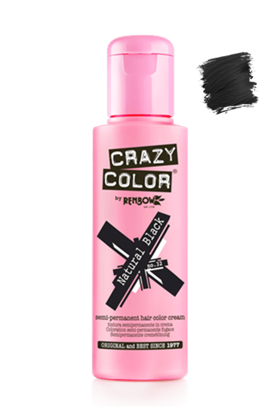 Crazy Color Semi Permanent Hair Color Cream - Natural Black