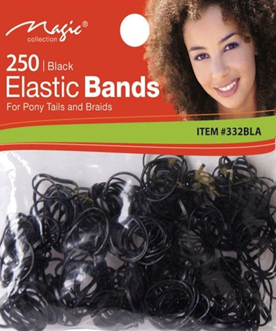 Magic Collection 250 Elastic Bands Black- 332