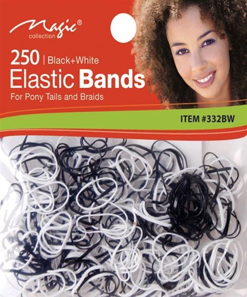Magic Collection 250 Elastic Bands Black/white - 332