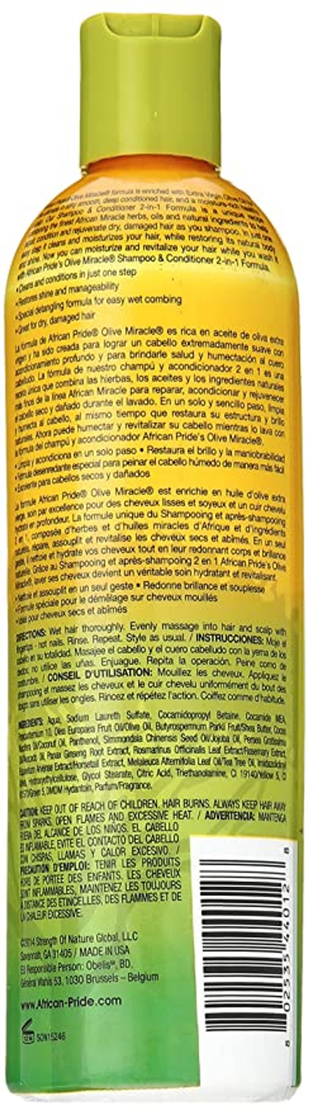 African Pride Olive Miracle 2 in 1 Shampoo & Conditioner - 355ml