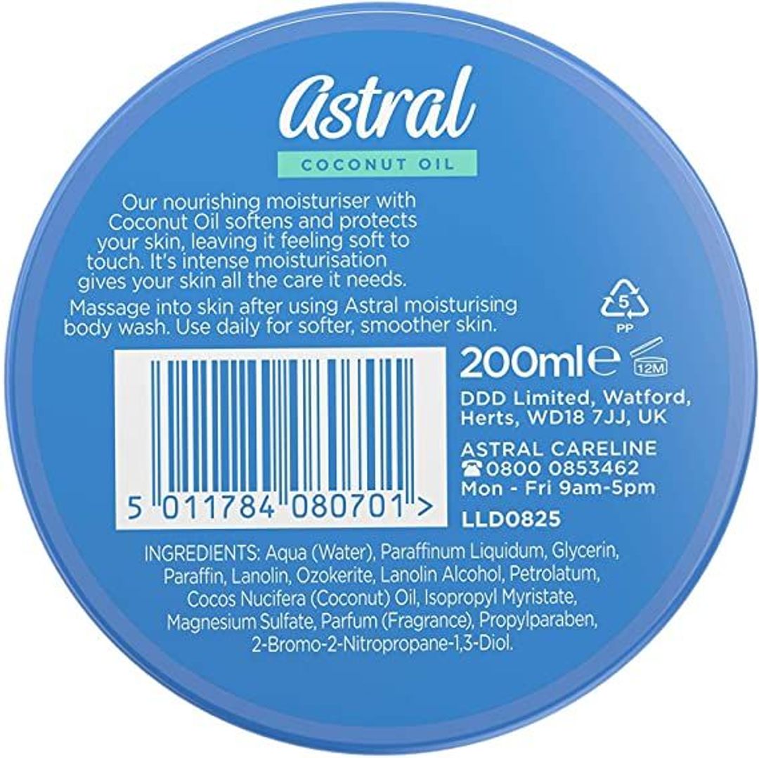 Astral Intensive Moisturiser With Coconut Oil 200ml