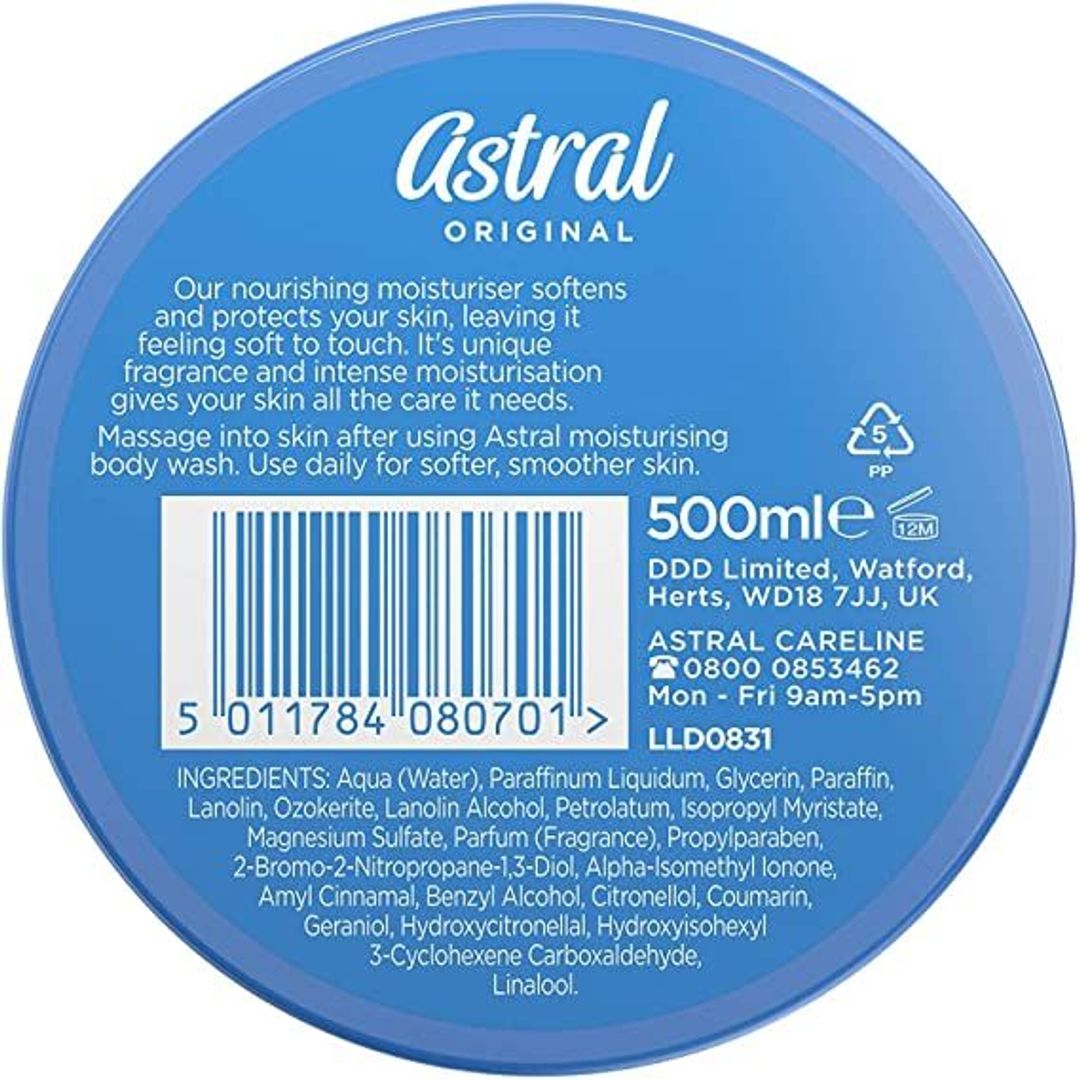 Astral Original Face and Body Moisturiser - 500ml