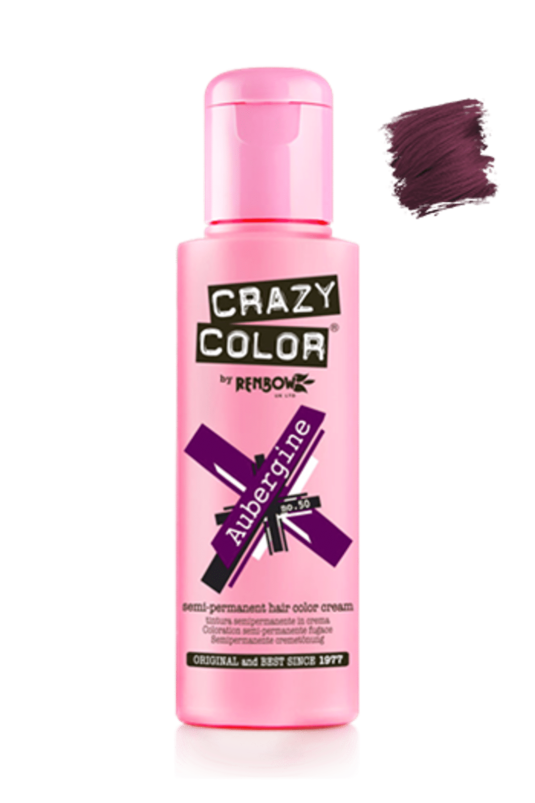 Crazy Color Semi Permanent Hair Color Cream - Aubergine