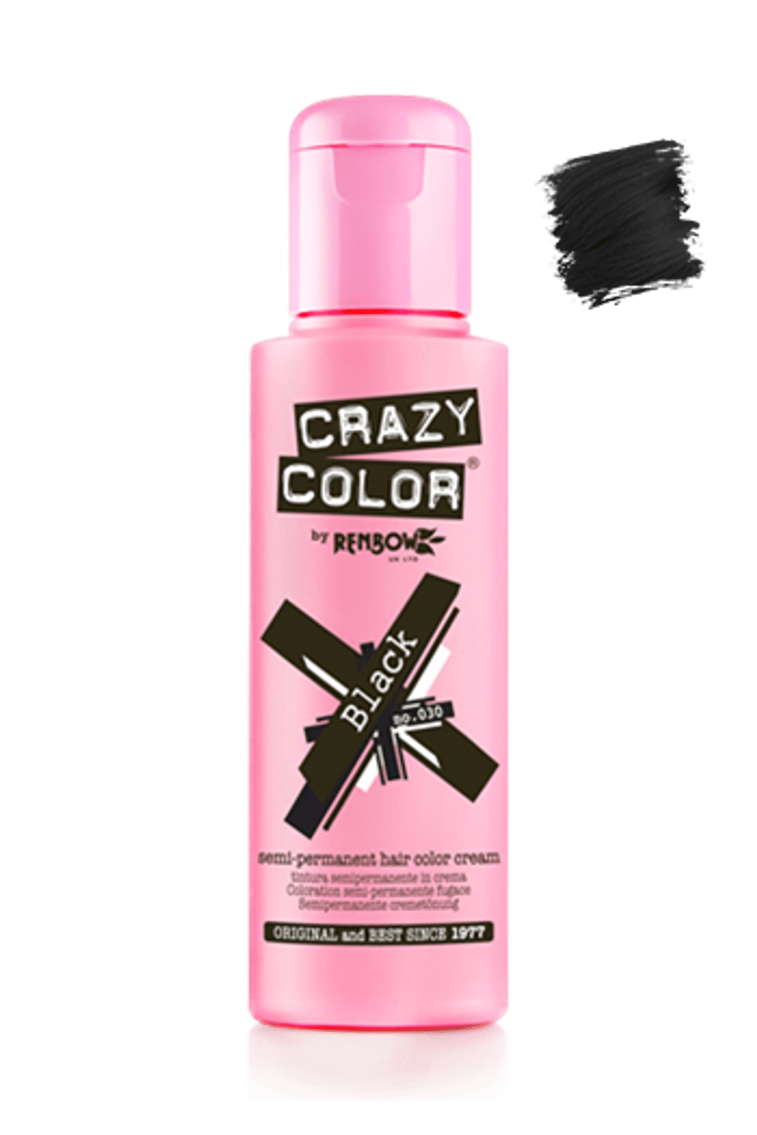 Crazy Color Semi Permanent Hair Color Cream - Black