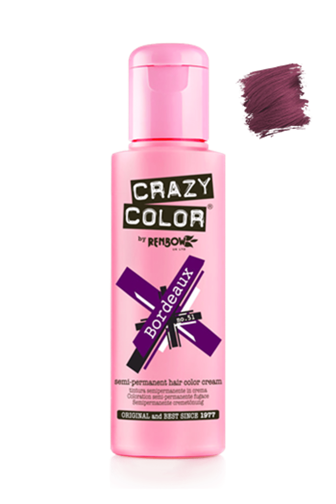 Crazy Color Semi Permanent Hair Color Cream - Bordeaux