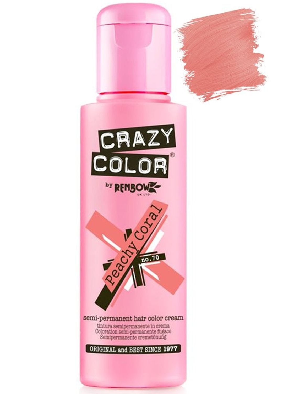 Crazy Color Semi Permanent Hair Color Cream - Peachy Coral