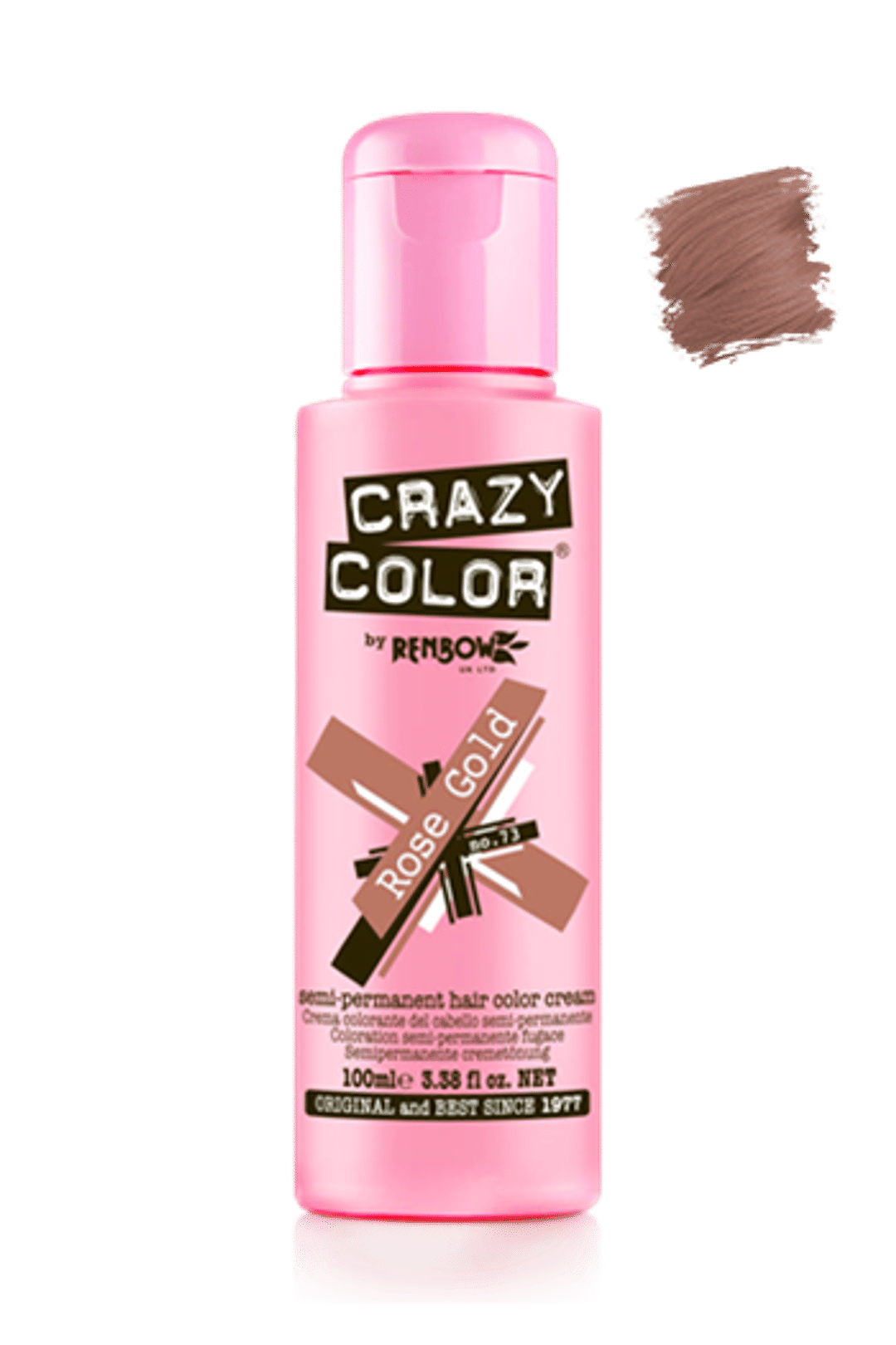 Crazy Color Semi Permanent Hair Color Cream - Rose Gold