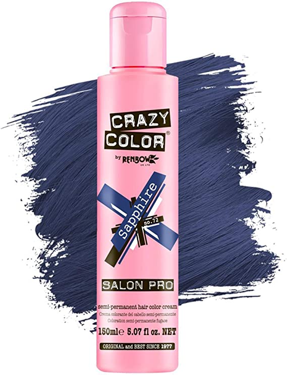 Crazy Color Semi Permanent Hair Color Cream - Sapphire