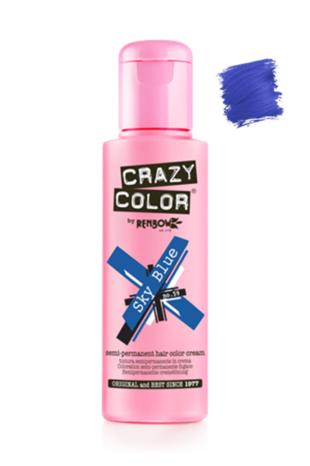 Crazy Color Semi Permanent Hair Color Cream - Sky Blue