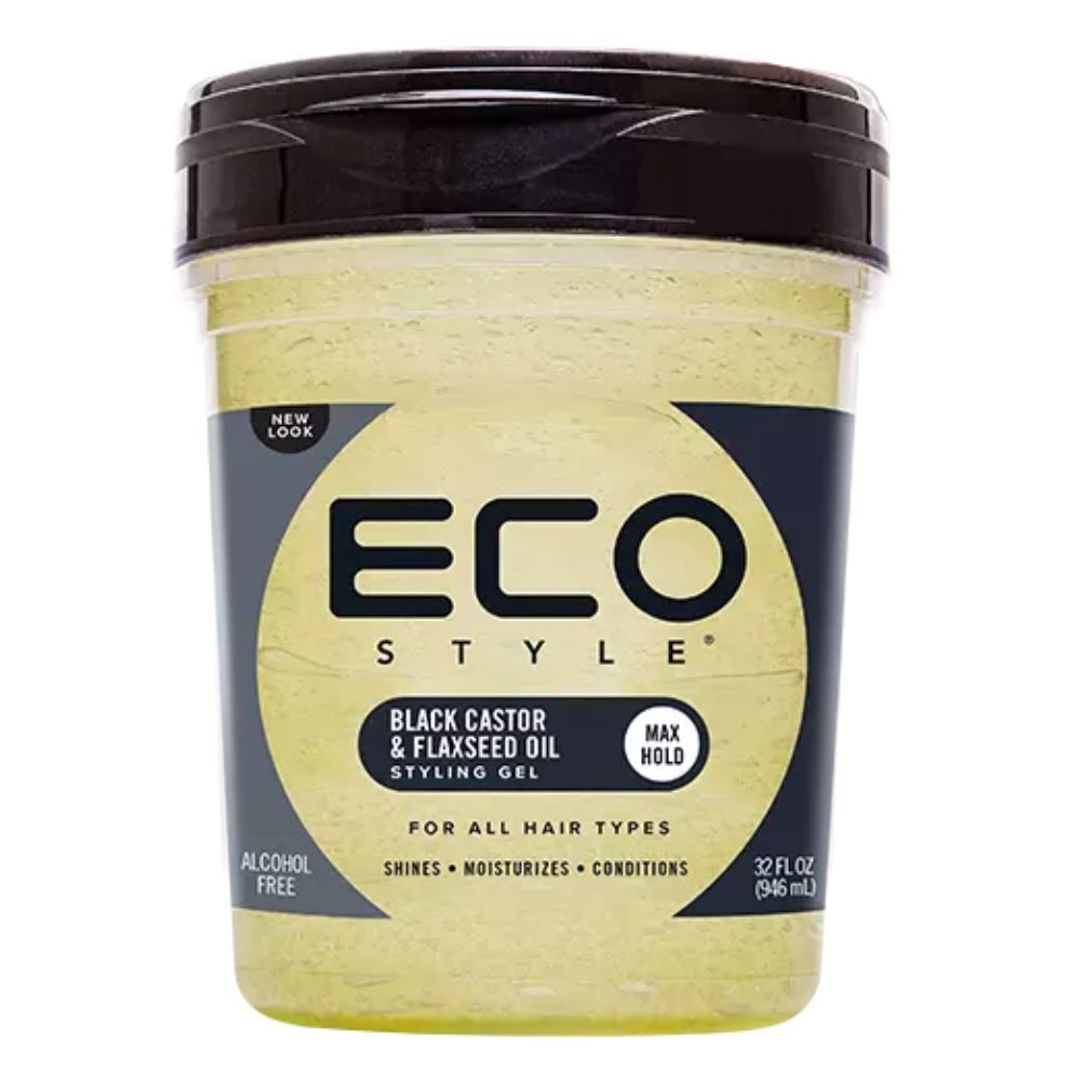 Eco Style Black Castor & Flaxseed Oil Styling Gel - 32oz