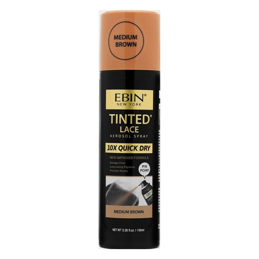Ebin New York 10X Quick Dry Tinted Lace Aerosol Spray 100ml - Medium Brown