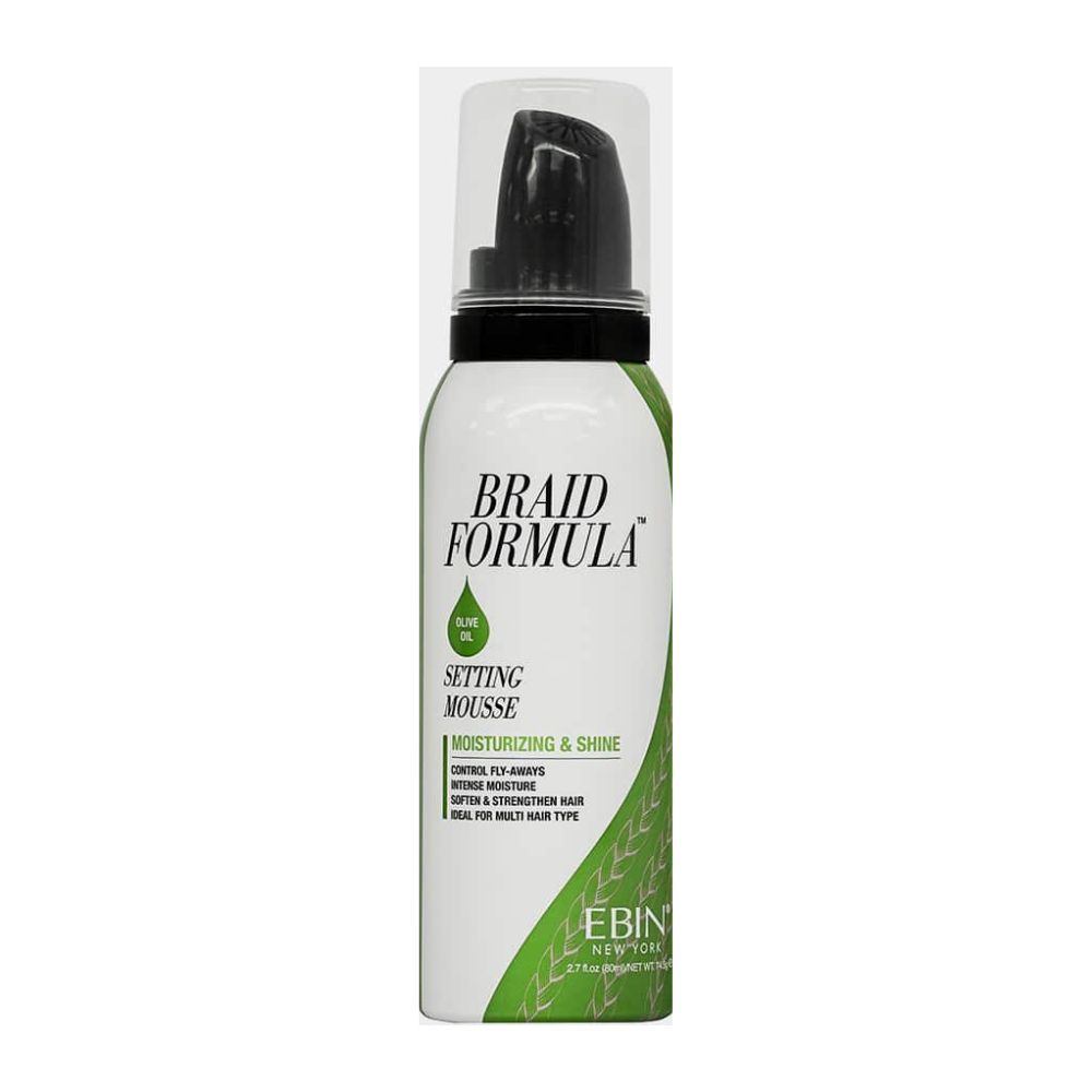 Ebin New York Braid Formula Moisture & Shine Setting Mousse Olive Oil - 80ml