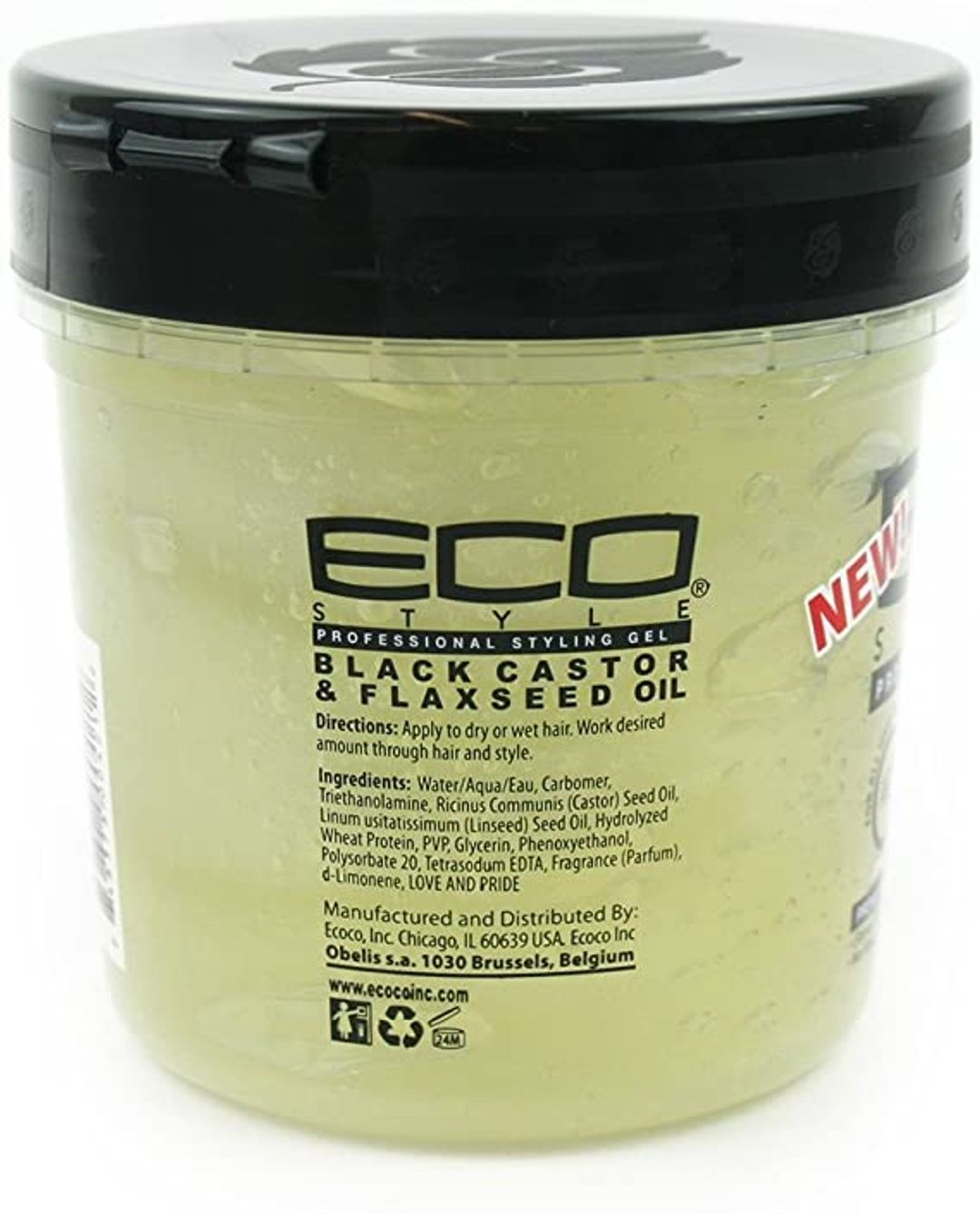 Eco Style Black Castor & Flaxseed Oil Styling Gel - 16oz