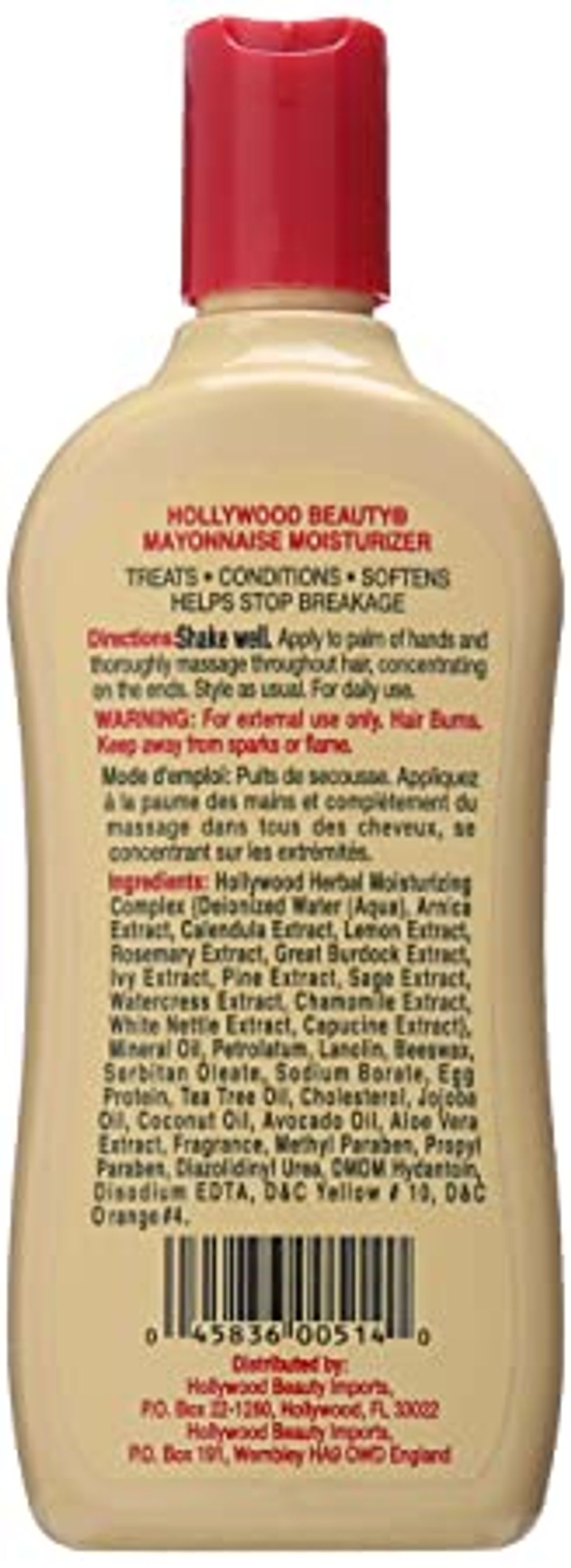 Hollywood Beauty Mayonnaise Moisturizing Creme Oil 12oz Cosmetize UK