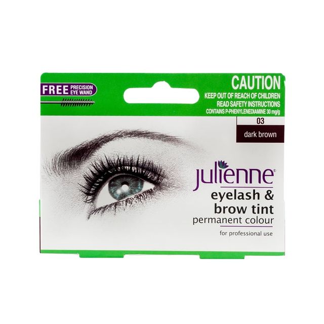 Julienne Eyelash And Brow Permanent Dark Brown Colour Tint Cosmetize UK