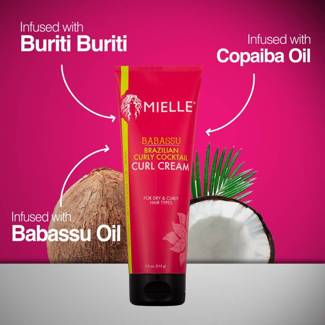 Mielle Organics Babassu Brazilian Curly Cocktail Curl Cream - 7.5oz