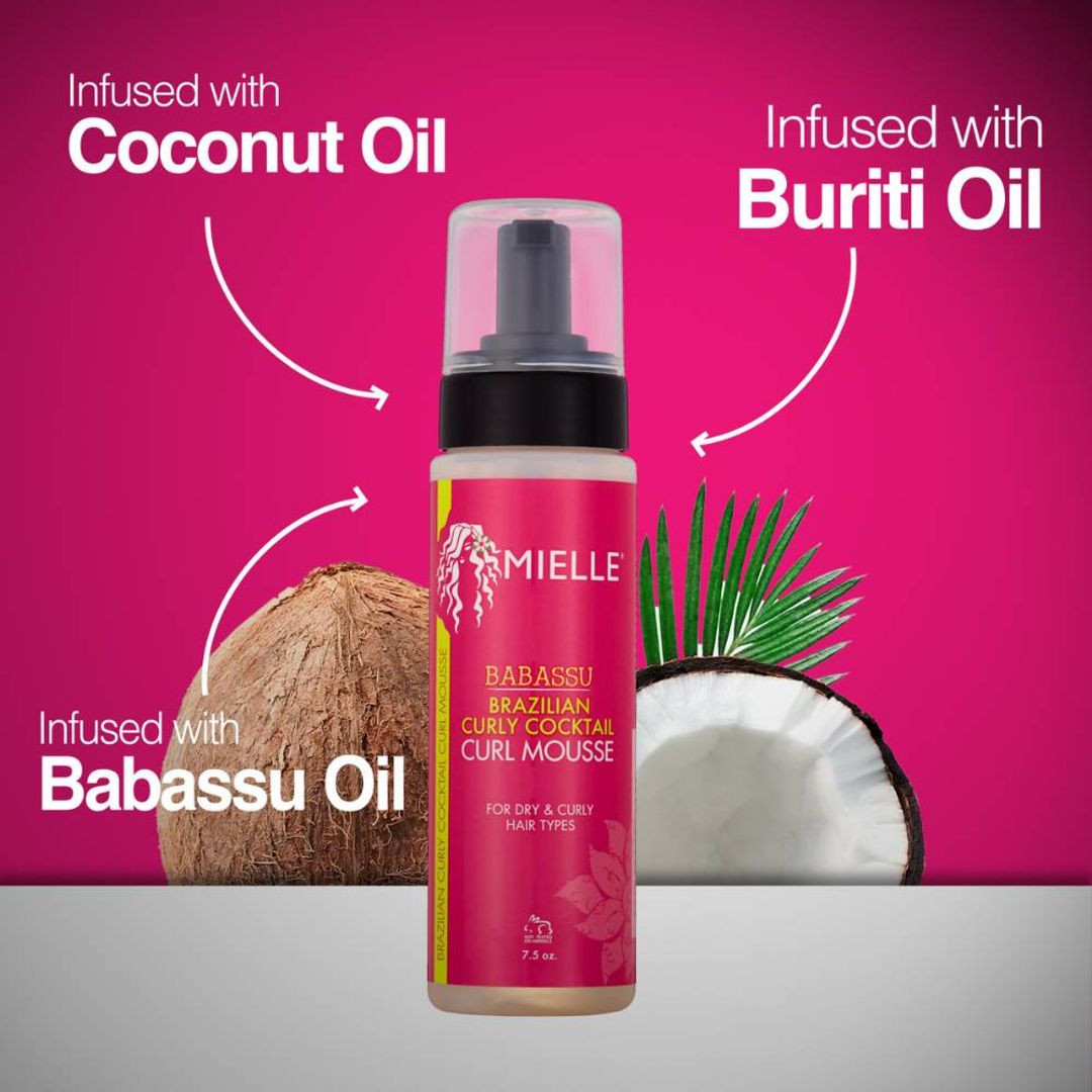 Mielle Organics Babassu Brazilian Curly Cocktail Curl Mousse - 7.5oz