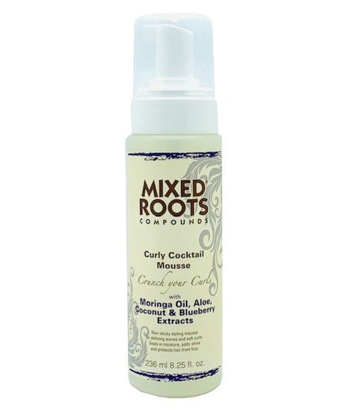 Mixed Roots - Compounds Curly Cocktail Mousse With Moringa Oil, Aloe, Coconut & Blueberry Extracts 236ml