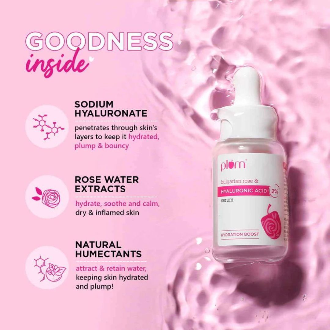 Plum 2% Hyaluronic Acid Serum With Bulgarian Rose - 30ml