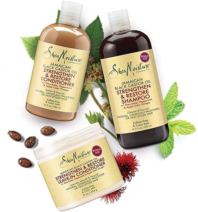 Shea Moisture Jamaican Black Castor Oil Strengthen, Grow And Restore Shampoo + Conditioner