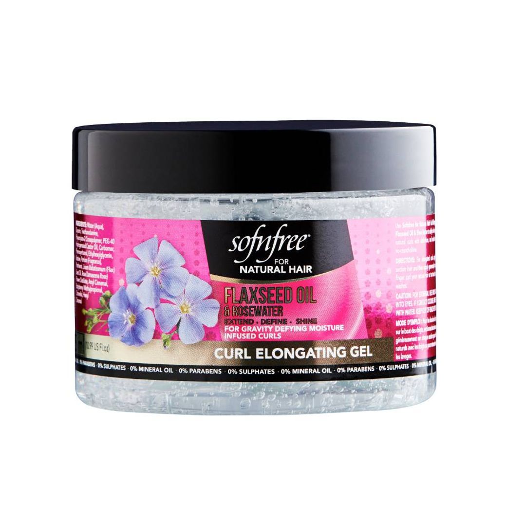 Sofn'Free For Natural Hair Flaxseed and Rosewater Curl Elongating Gel - 325ml