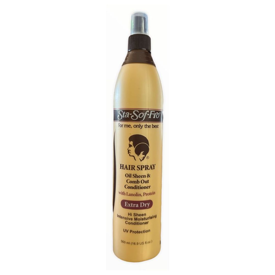 Sta Sof Fro Oil Sheen & Comb-Out Conditioner Hair Spray Extra Dry - 500ml