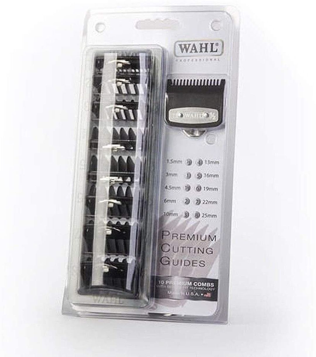 Wahl Premium Cutting Guides - 10 Premium Combs Black
