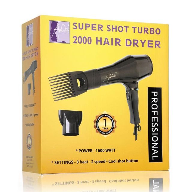 Aphrodite Super Shot 2000 Professional Hair Dryer Cosmetize UK