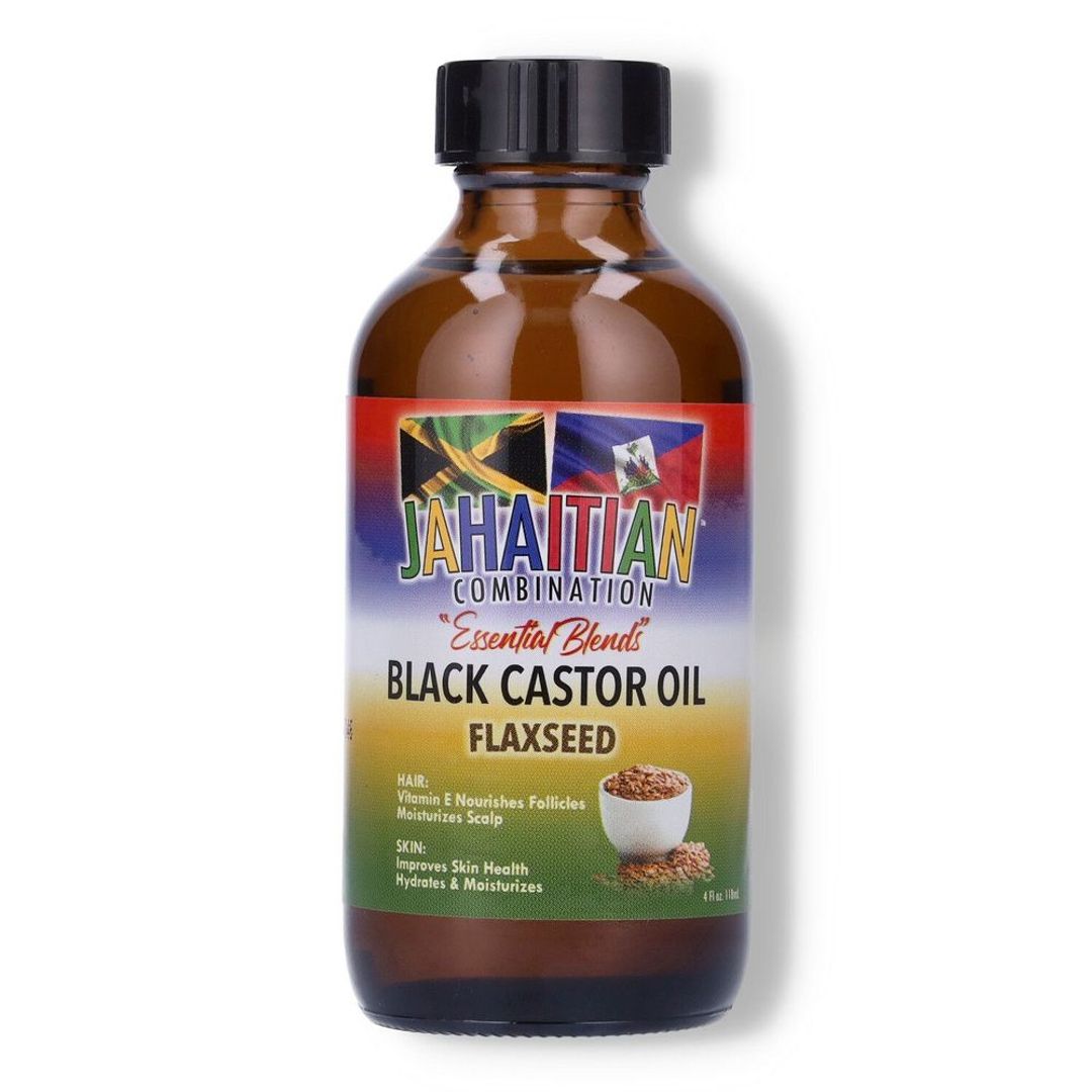 Jahaitian Essential Blends Black Castor Oil With Flaxseed - 4oz