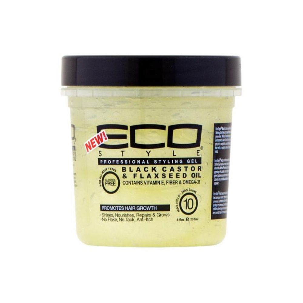 Eco Style Black Castor & Flaxseed Oil Styling Gel - 8oz
