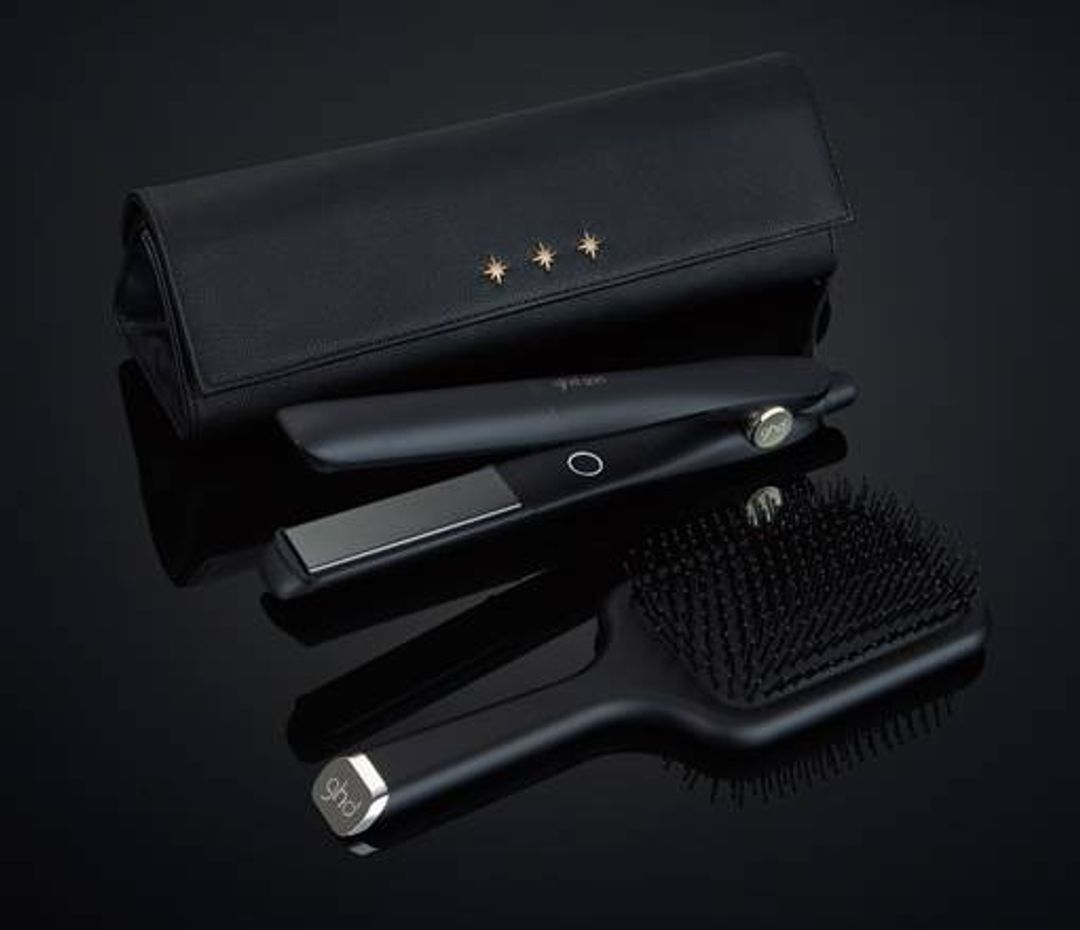 ghd Gold Hair Straightener & Paddle Brush Gift Set - Black
