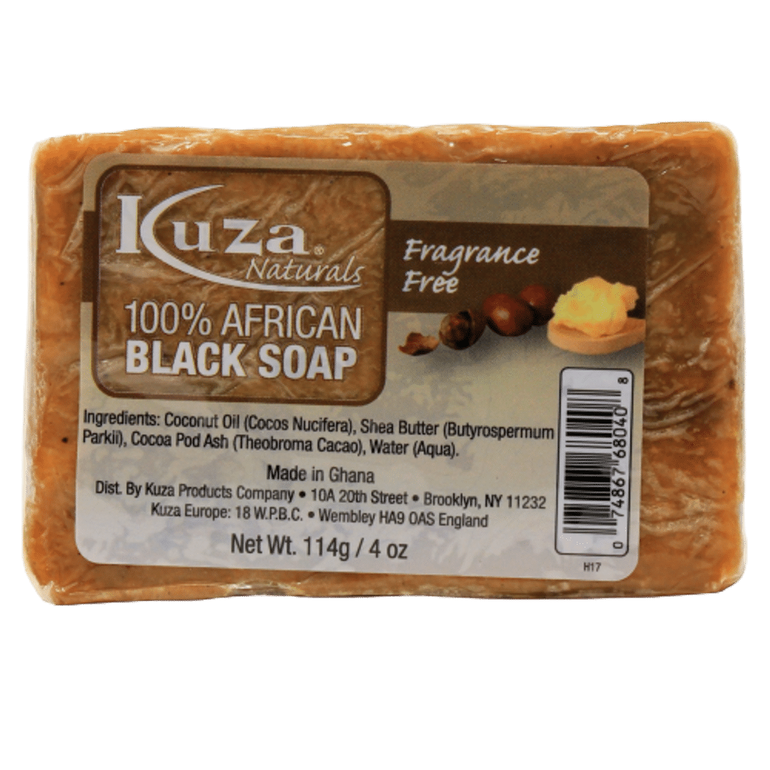 Kuza 100% African Black Soap - fragrance Free - 4oz