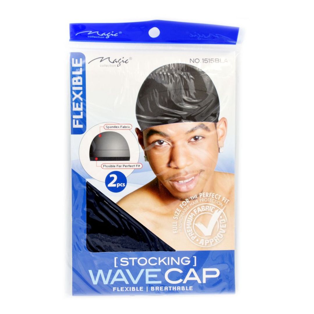 Magic Collection Men's Stocking Wave Cap - 1515Bla