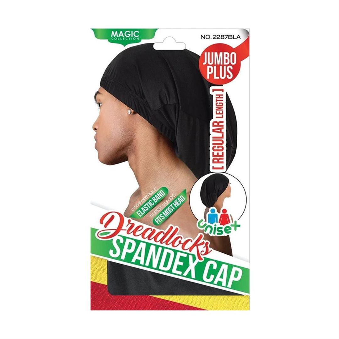 Magic Collection Dreadlock Spandex Cap Jumbo Plus Black - 2287bla