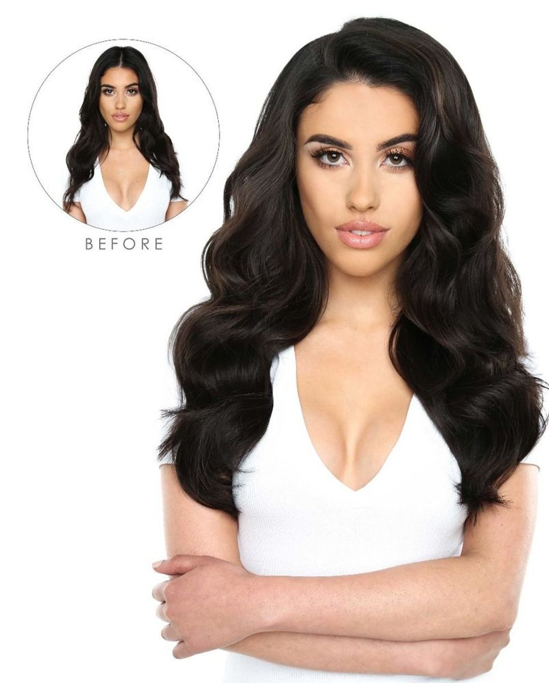 Beauty Works Double Hair Set Clip-In Extensions - Brond'Mbre,18"