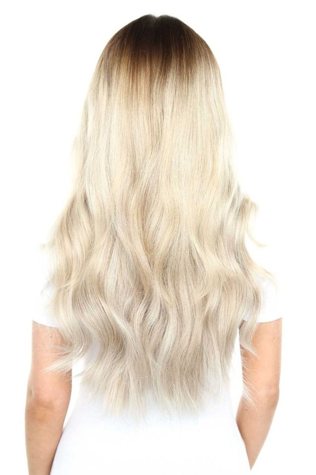 Beauty Works Gold Double Weft Extensions - Pure Platinum,22"