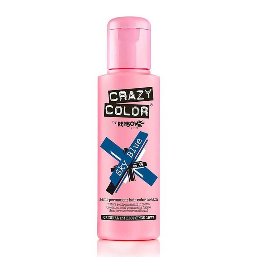 Crazy Color Semi Permanent Hair Color Cream - Sky Blue